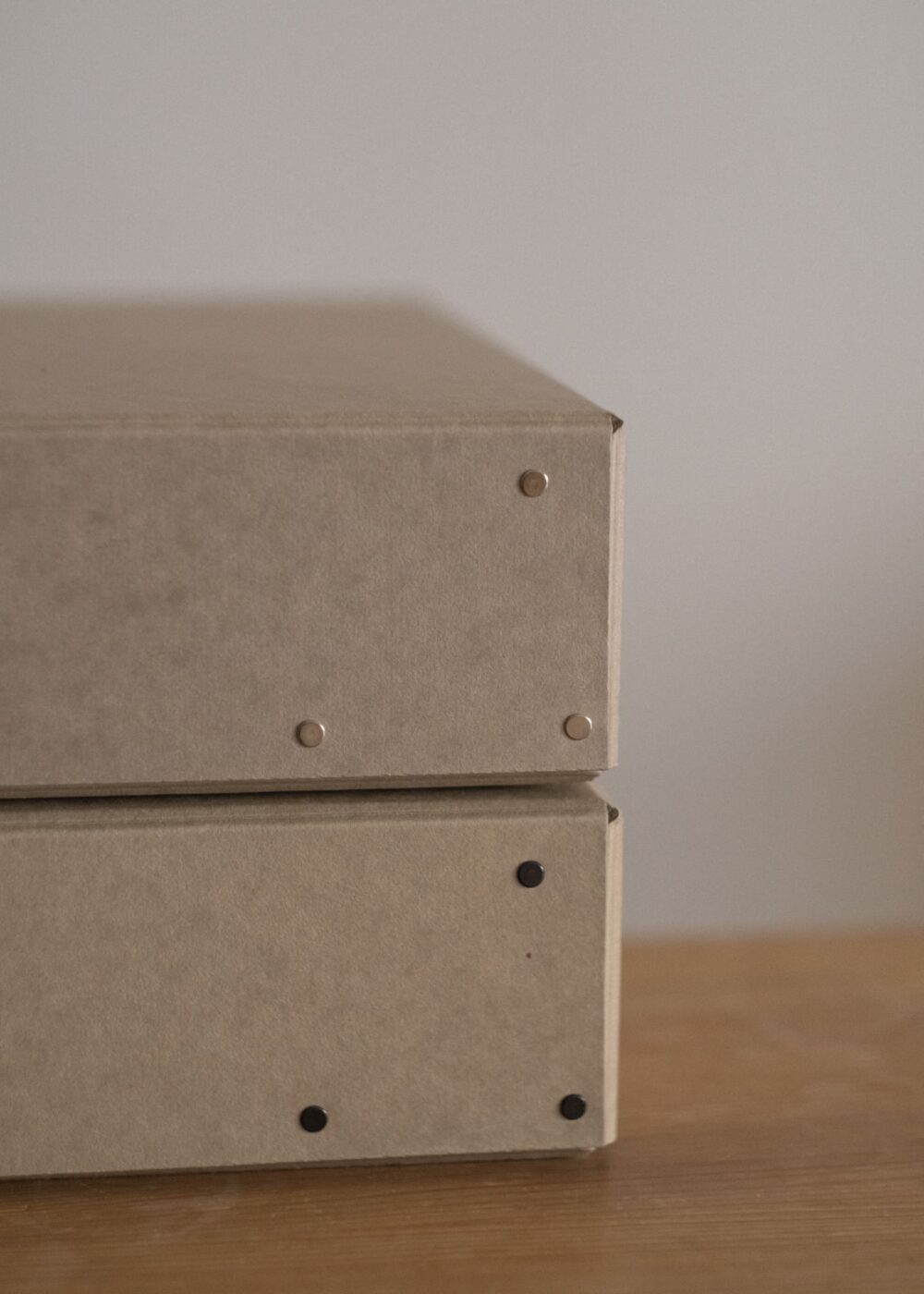 Archival storage box “Rivet Box” Kraft / Nickel Silver and Black - FROME